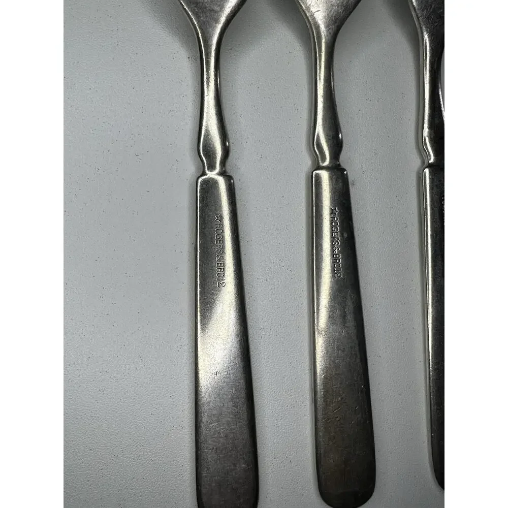 Rogers Bro Silver Plate Dinner Forks Set Of 4, Stamped with Star #12 , And 1847